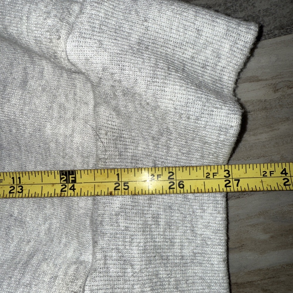 Vintage Jerzees Cardigan Sweatshirt Gray W Quilt Scarf Cape Cottage Grandma USA - Picture 12 of 13